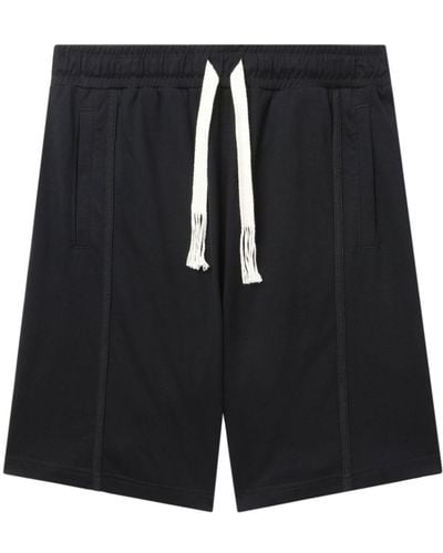 FIVE CM Wide-leg Drawstring Cotton Shorts - Black