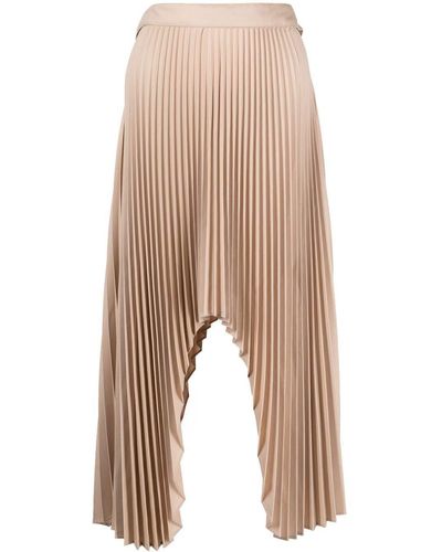 ROKH Arch Pleated Midi Skirt - Natural
