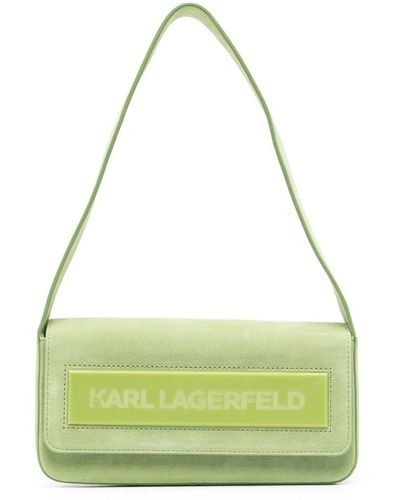 Karl Lagerfeld Bolso de hombro IKON K mediano con solapa - Verde