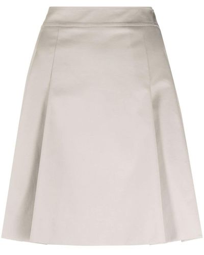 Moschino Pleated Stretch-cotton Miniskirt - Natural