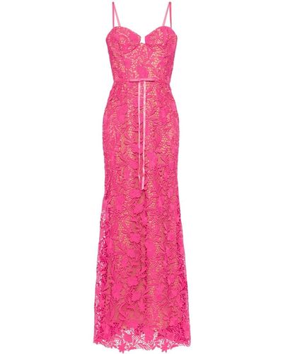 Marchesa Robe longue à fleurs - Rose