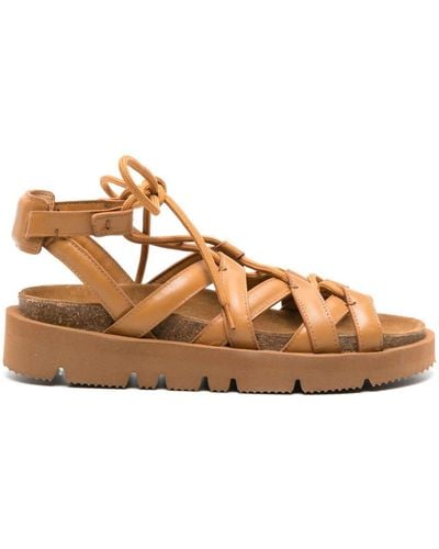 A.P.C. X Nrl Iliade Lace-up Sandals - Brown