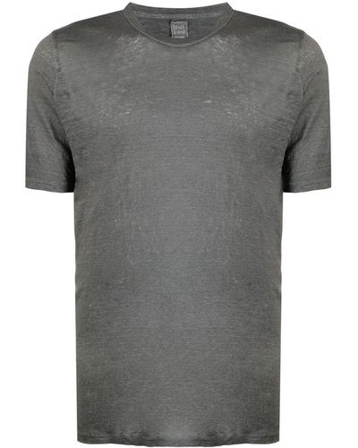 120% Lino Mélange Short-sleeve T-shirt - Gray