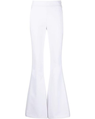 Genny Zipped Flared Trousers - White