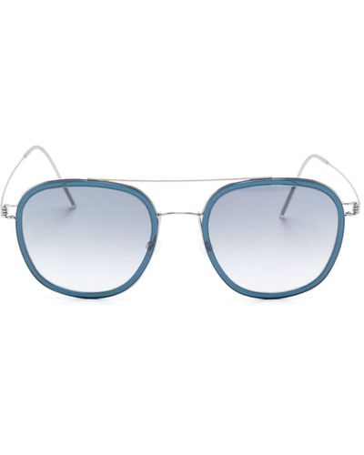 Lindberg 8205 Pilot-frame Sunglasses - Blue