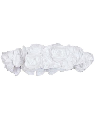 Giambattista Valli Rose-embellished Cropped Top - White