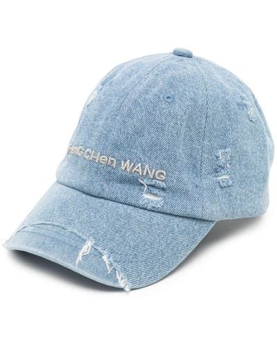 Feng Chen Wang Logo-embroidered Denim Cap - Blue