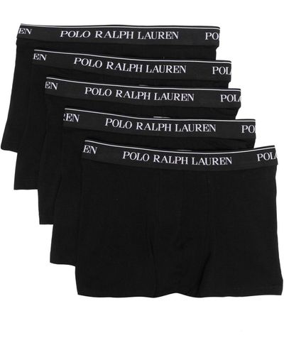 Polo Ralph Lauren Conjunto de cinco bóxeres con cintura y logo - Negro