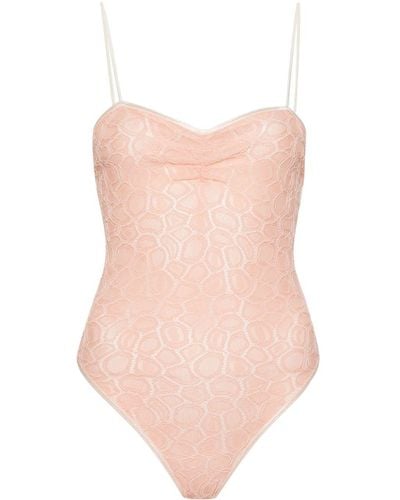 Forte Forte Sweetheart-neck Lace Bodysuit - Pink