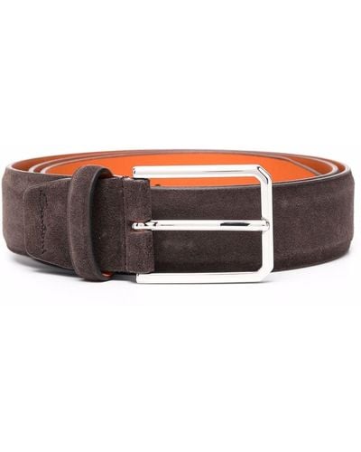 Santoni Classic Buckle Belt - Brown