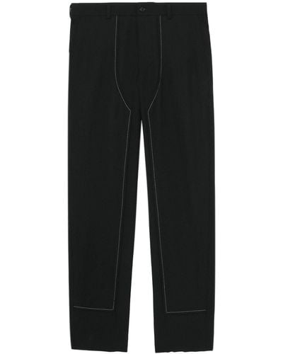 COMME DES GARÇON BLACK Decorative-stitching Straight-leg Trousers - Black