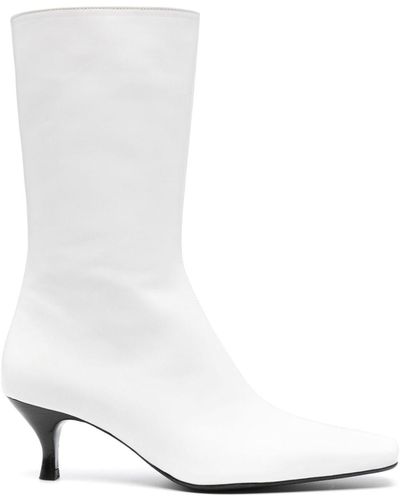 Filippa K 60mm Square-toe Leather Boots - White