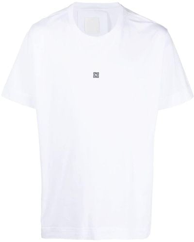 Givenchy 4g Embroidered Short-sleeve T-shirt - White