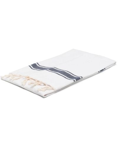 Mc2 Saint Barth Logo-embroidered fringed beach towel - Weiß