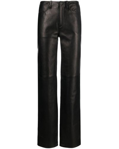 Alexander Wang Mid-rise Straight-leg Leather Pants - Black