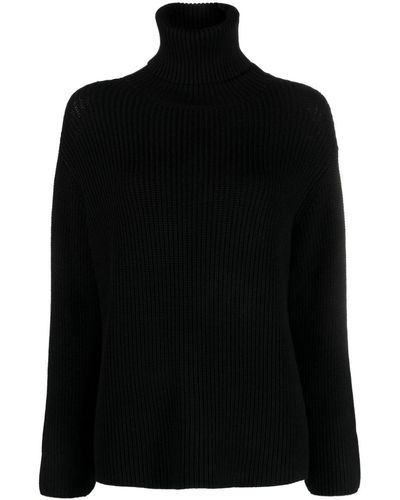 Societe Anonyme Roll-neck Chunky-knit Sweater - Black