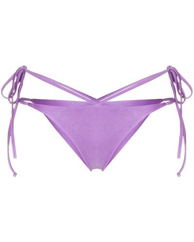 Frankie's Bikinis Bas de bikini Halo à découpe - Violet
