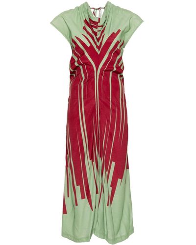 Colville Kleid mit abstraktem Muster - Rot