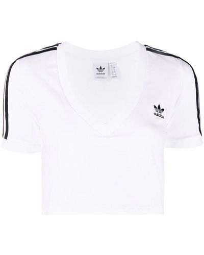 adidas クロップド Vネックtシャツ - ホワイト
