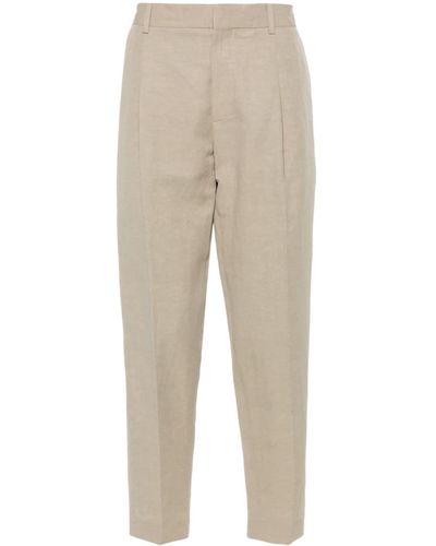 Calvin Klein Cropped Tapered Trousers - Natural