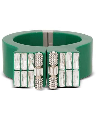 Balmain Rhinestone-embellished Chunky Bracelet - Green