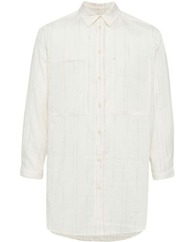 Toogood Stripe-print Cotton-linen Shirt - White