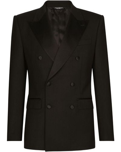 Dolce & Gabbana Sicilia-fit Double-breasted Three-piece Suit - Black