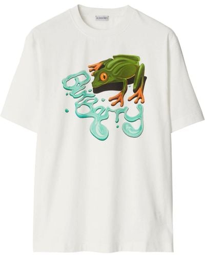 Burberry Frog Crew-neck Cotton T-shirt - White