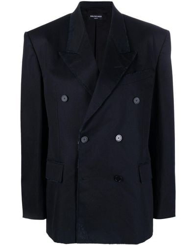 Balenciaga Chaqueta Shrunk Tuxedo con doble botonadura - Negro