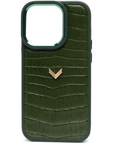Loulou X Velante Leather Iphone 14 Pro Case - Green