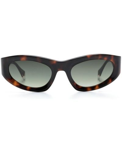 Gigi Studios Aurora Oval-frame Sunglasses - Brown