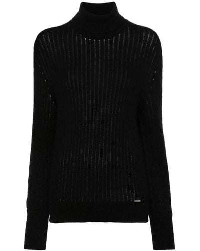 Kiton Roll-neck Ribbed-knit Sweater - Black