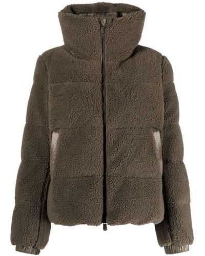 Save The Duck Onis Faux-shearling Puffer Jacket - Brown