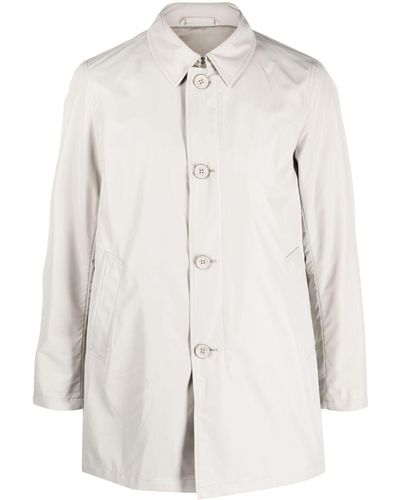 Herno Single-breasted Shirt Coat - White