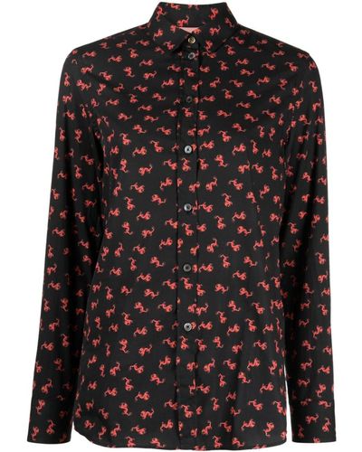 Paul Smith Abstract-pattern Button-up Shirt - Black