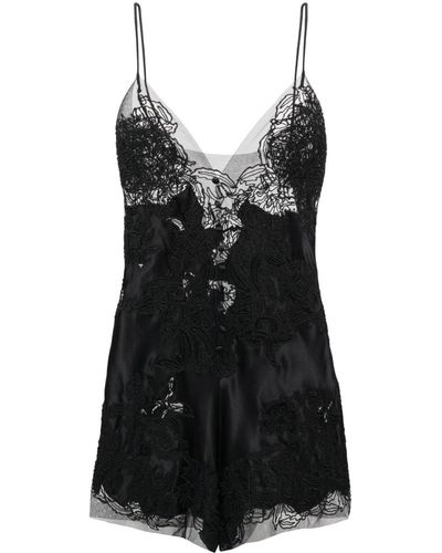 Ermanno Scervino Sleeveless Corded-lace Playsuit - Black