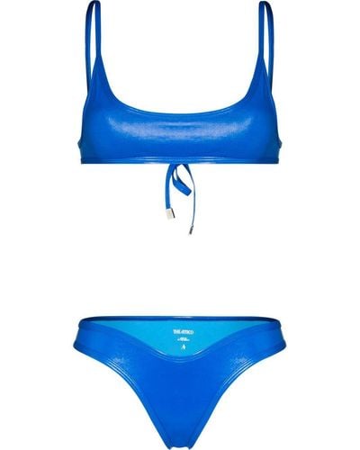 The Attico High-shine Bikini Set - Blue