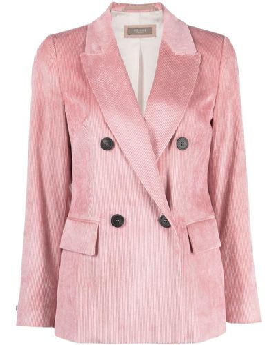 Peserico Doppelreihiger Blazer aus Cord - Pink