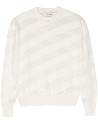 GIMAGUAS Sheer Striped Sweater - White