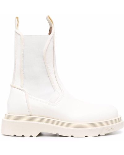 Buttero Leather Chelsea Boots - White
