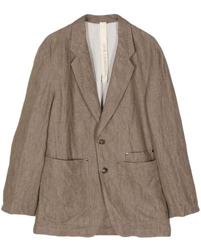 Forme D'expression Single-breasted Rear-vent Blazer - Brown