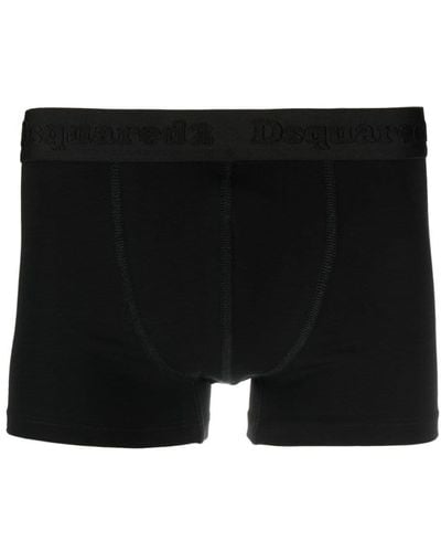 DSquared² Logo-embroidered Waistband Boxers - Black