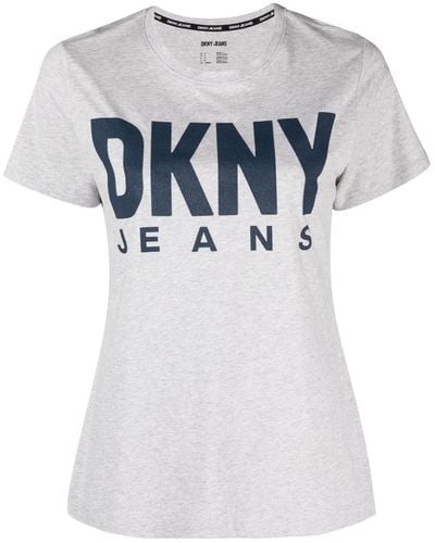 DKNY T-shirt à logo imprimé - Gris