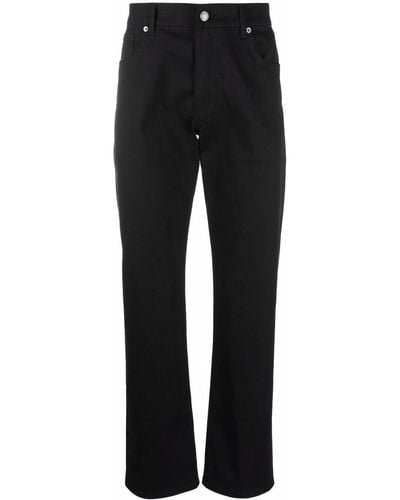 Moschino Pantalones rectos con logo estampado - Negro