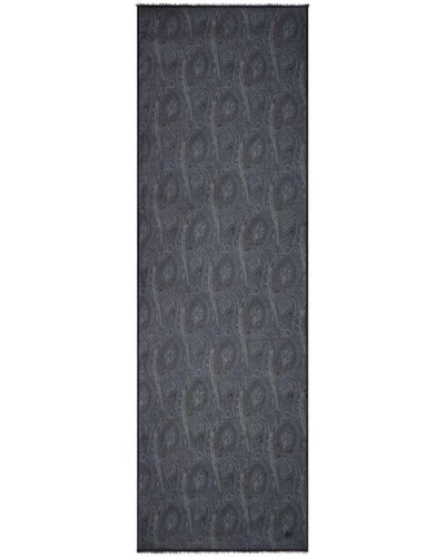 Etro Ausgefranster Schal aus Paisley-Jacquard - Grau
