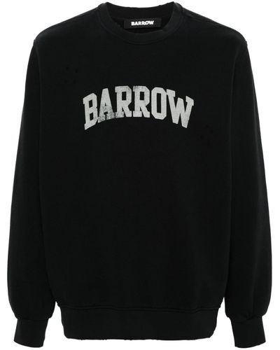 Barrow Logo-print Distressed Sweatshirt - Black