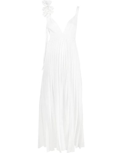 P.A.R.O.S.H. Pleated Sleeveless Dress - White