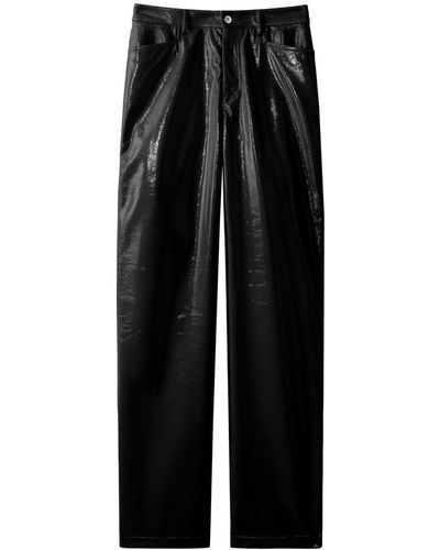 Proenza Schouler Lacquered-effect Straight-leg Pants - Black