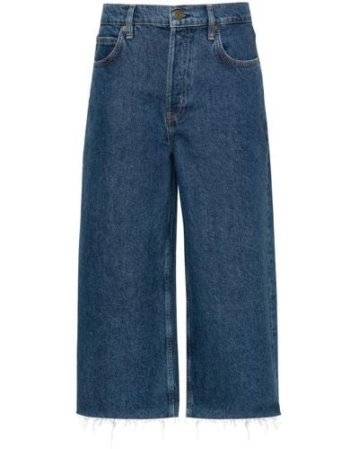 FRAME Easy Capri Cropped-Jeans mit hohem Bund - Blau