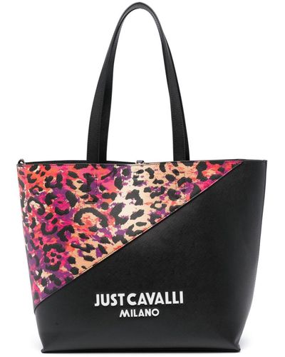 Just Cavalli Colourblock Panelled Tote Bag - Black